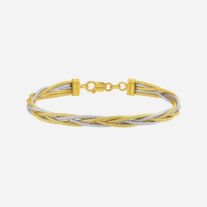 Interlaced Bangle in Yellow White Gold (D22KSTYLE0220A)
