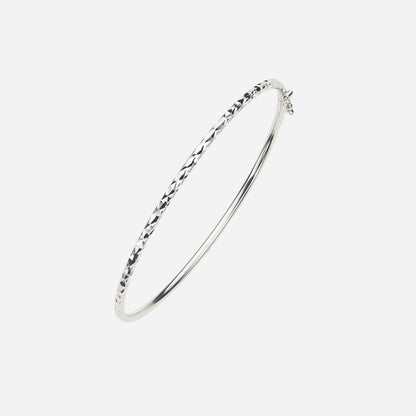 Textured Bangle in White Gold (DBANGL001S0013A)