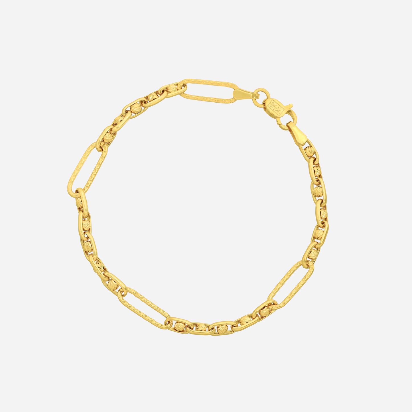 belcher bead chain bracelet in 22k yellow gold with beaded and elongated link design for a stylish, modern look.
