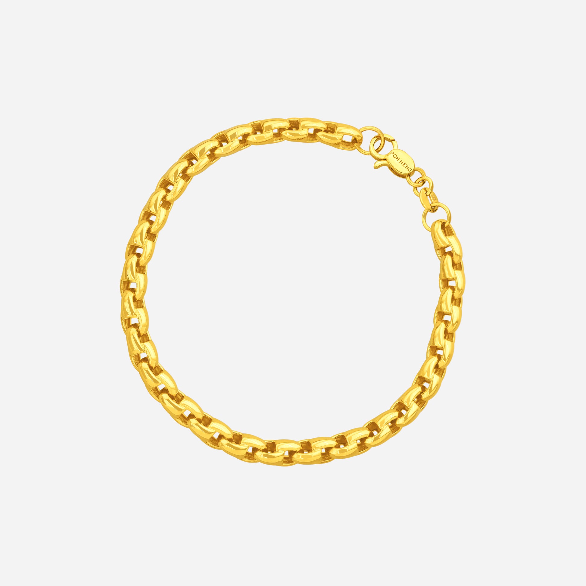 Nautical Link Bracelet in 22K yellow gold with bold interlocking links for a timeless and confident look.