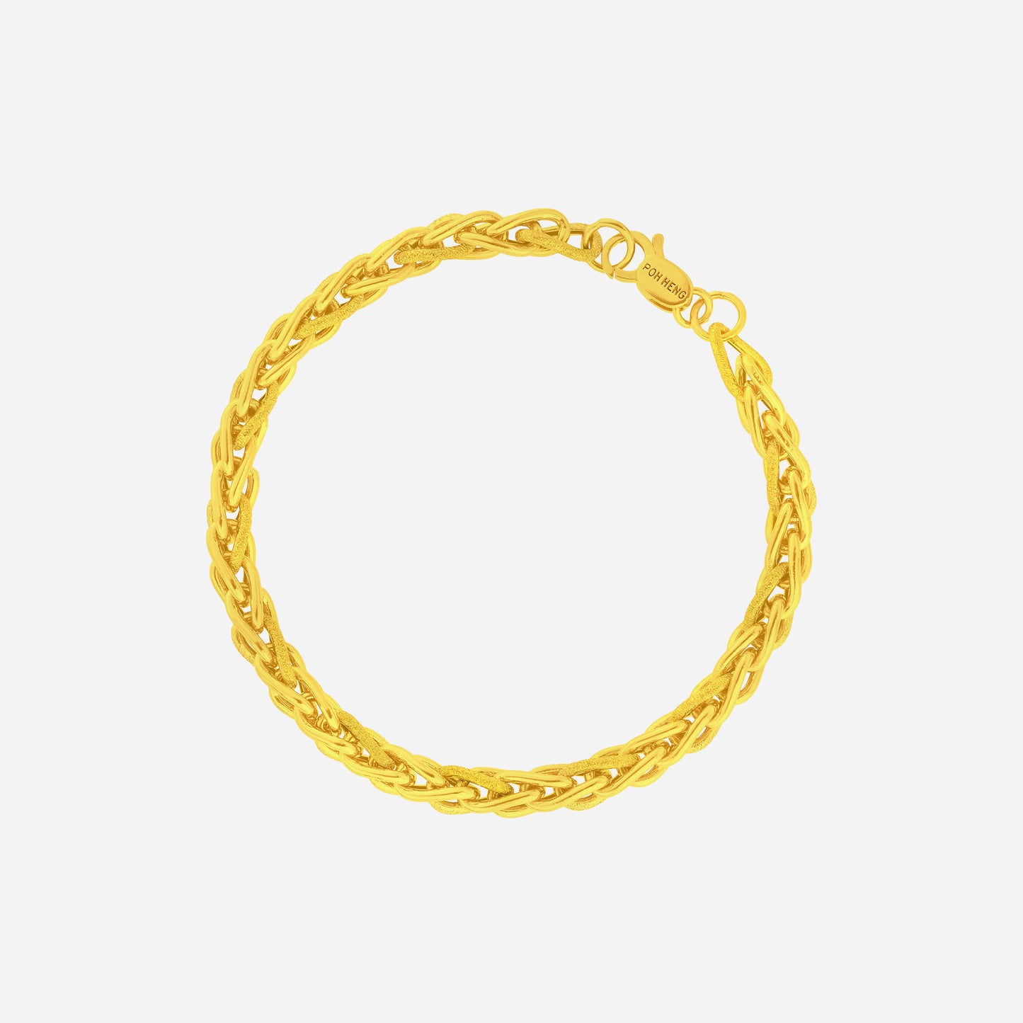 textured wheat bracelet in 22k yellow gold with braided links for a refined, everyday style.