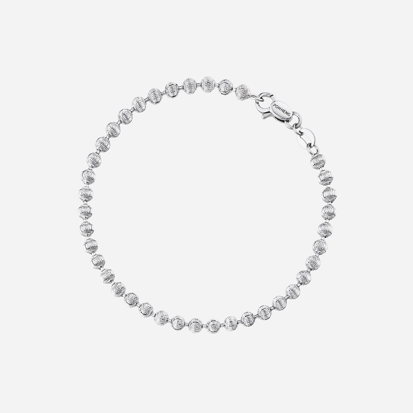 beads bracelet in white gold (e750style0482a)