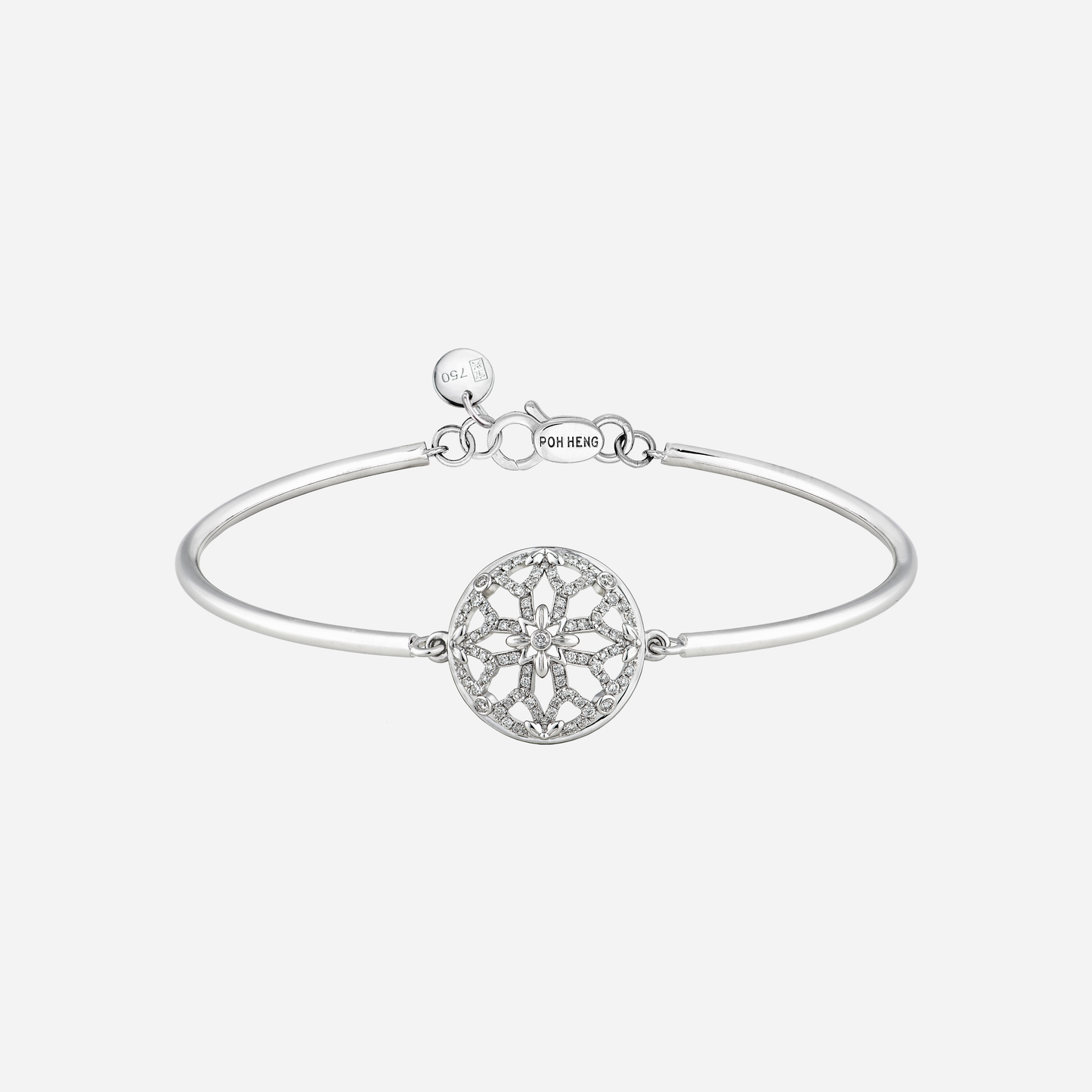 legacy peony diamond bracelet in white gold (edialegacy0743a)