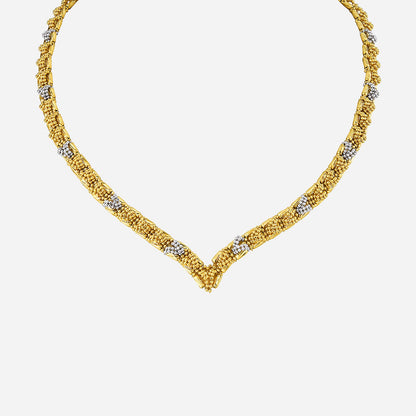 Gleam of Devotion Necklace in Yellow White Gold (F22KGROUP129V0449A)