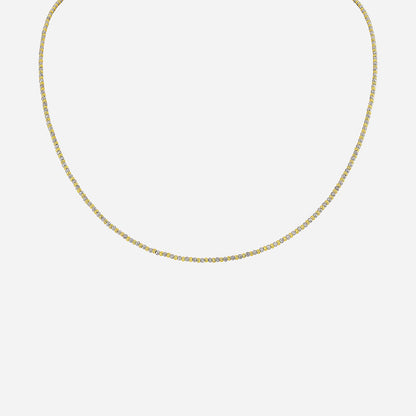 Beaded Chain Necklace in Yellow White Gold	 (F22KGROUP167V0452A)