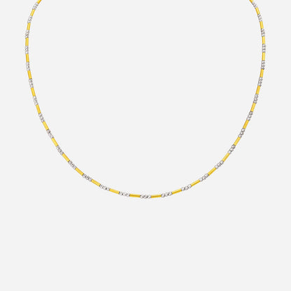 Beaded Chain Necklace in Yellow White Gold (F22KSTYLE0450A)