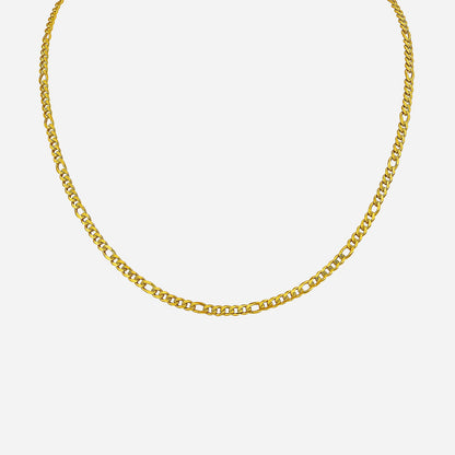 Figaro Chain Necklace in Yellow Gold (F999STYLE0492A)