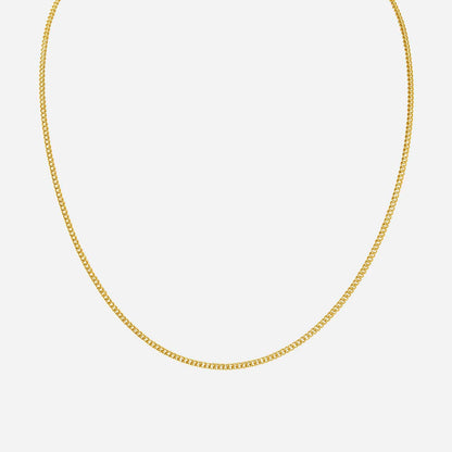 24K Yellow Gold single link chain necklace with a delicate and timeless design, perfect for any occasion.