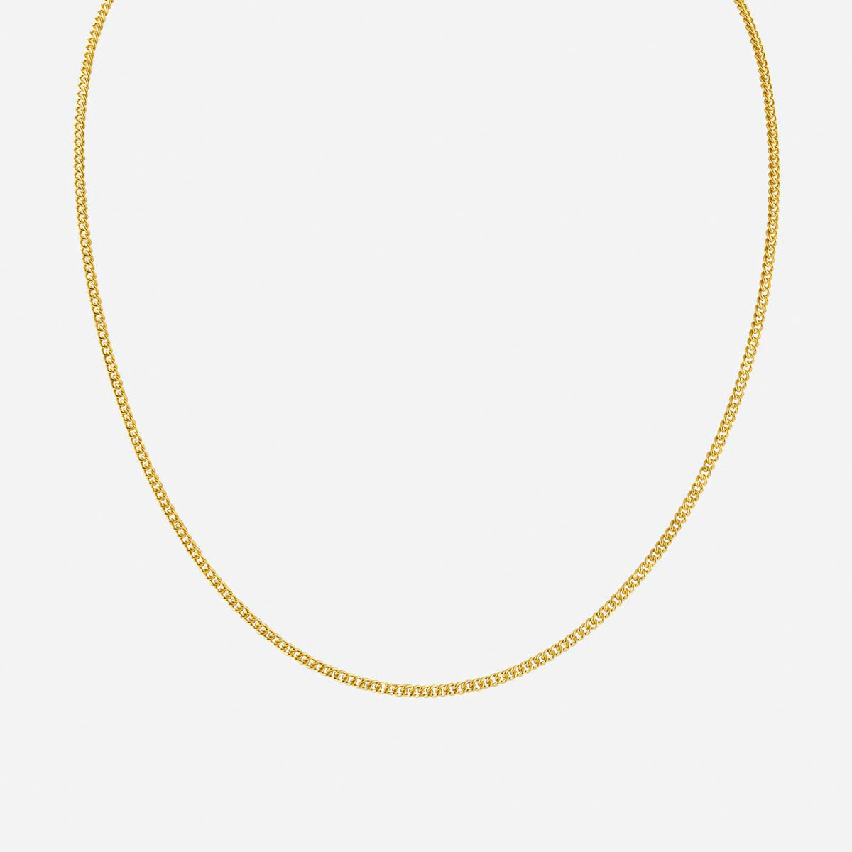 24K yellow gold single link chain necklace, elegant design, perfect for elevating any outfit or occasion.