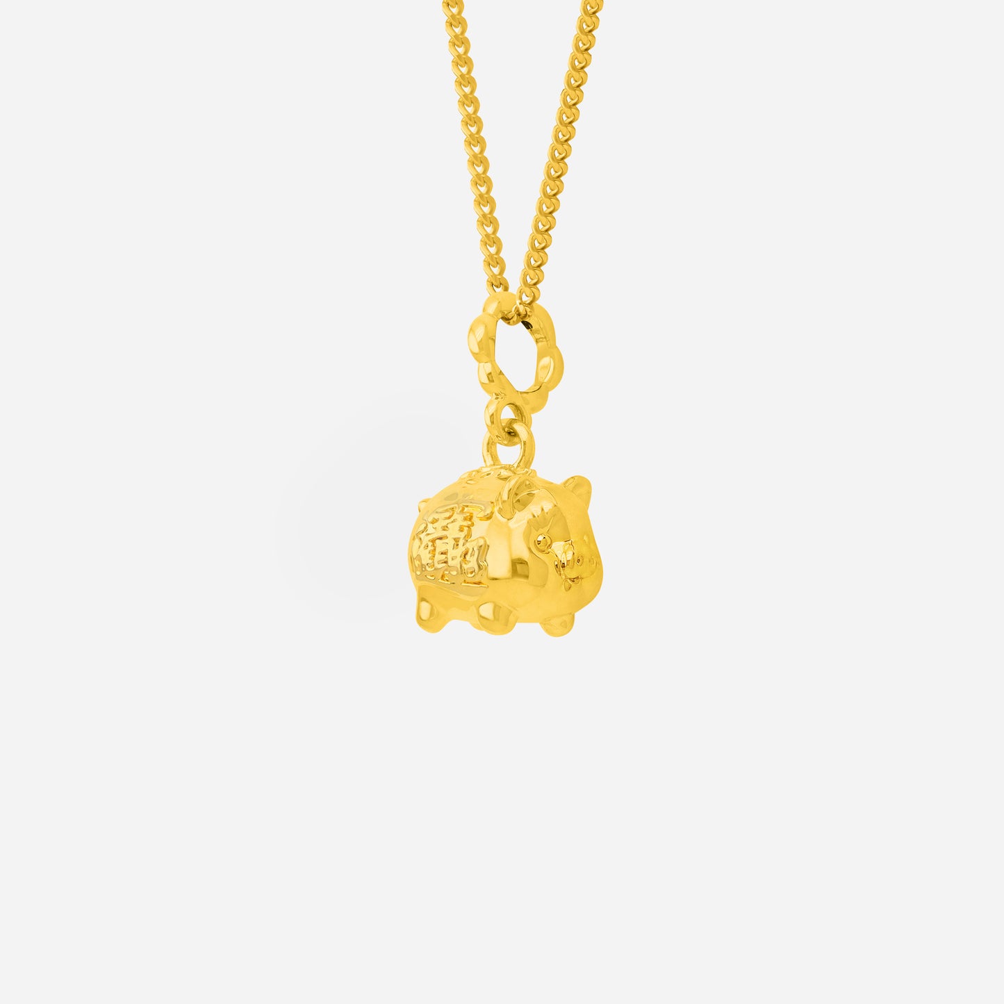 wealth pig pendant in 22k yellow gold featuring a finely sculpted pig motif with intricate detailing.
