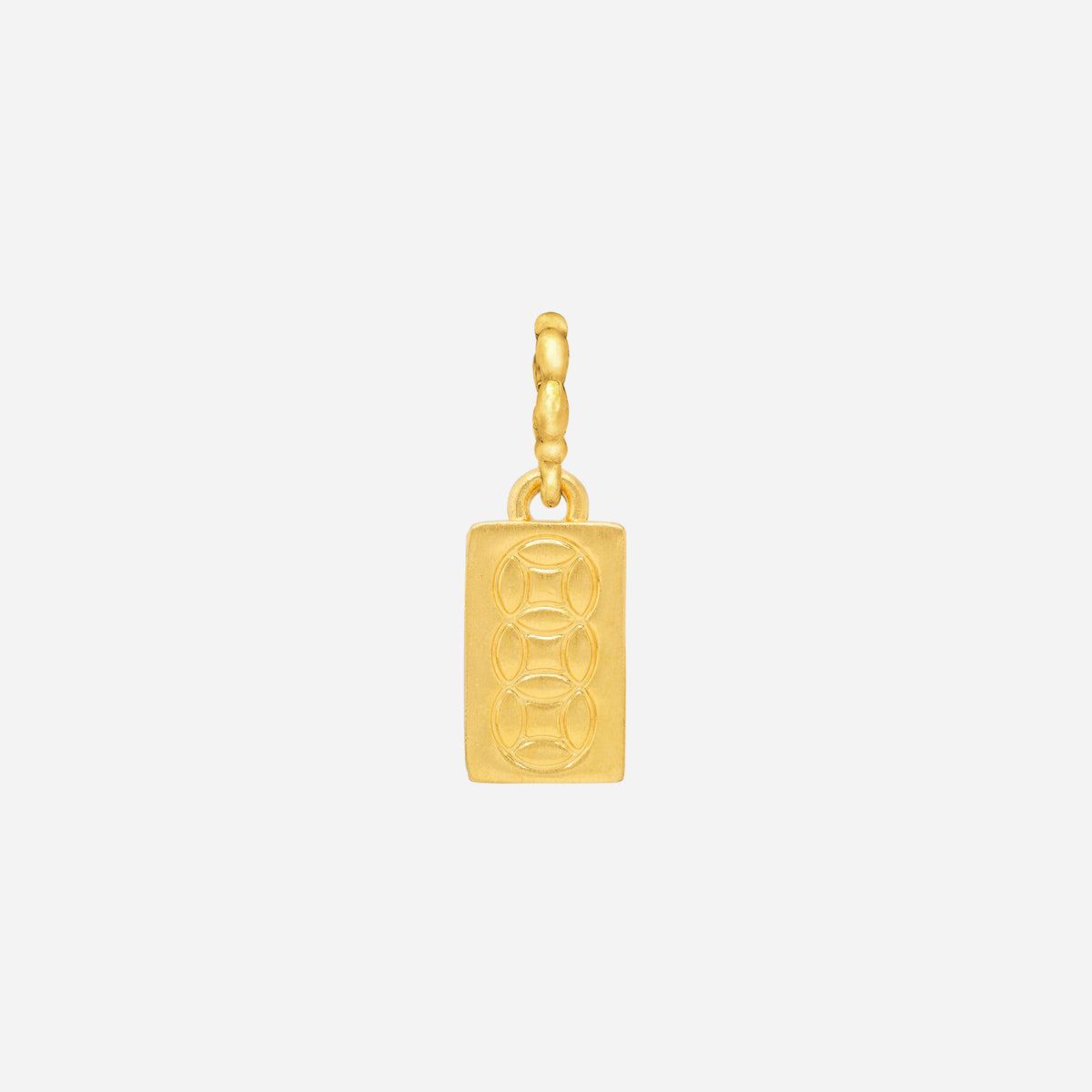 gold bar charm in 22k yellow gold with embossed detailing and sleek bar design, ideal for necklaces or bangles.