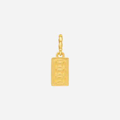 Gold Bar Charm in 22K Yellow Gold with embossed detailing and sleek bar design, ideal for necklaces or bangles.