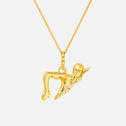 Ace of Swimming Pendant in 22K yellow gold featuring a sleek swimmer silhouette, showcasing fluid movement and energy.