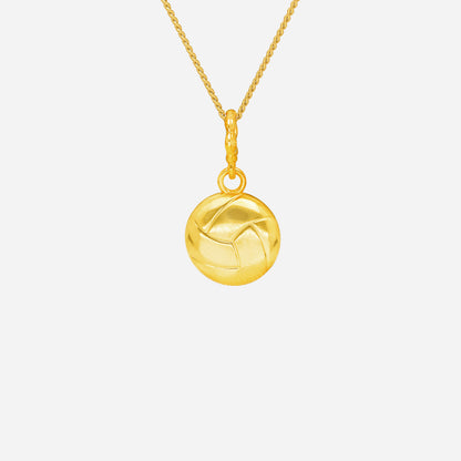 Ace of Soccer Pendant in 22K yellow gold with a stylized soccer ball design, perfect for sports enthusiasts.