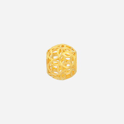 Prosperity Coin Charm in 22K yellow gold with intricate openwork design for bracelets or necklaces.