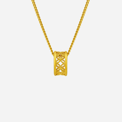 Crafted Barrel Pendant in Yellow Gold (G999STYLE1629A)