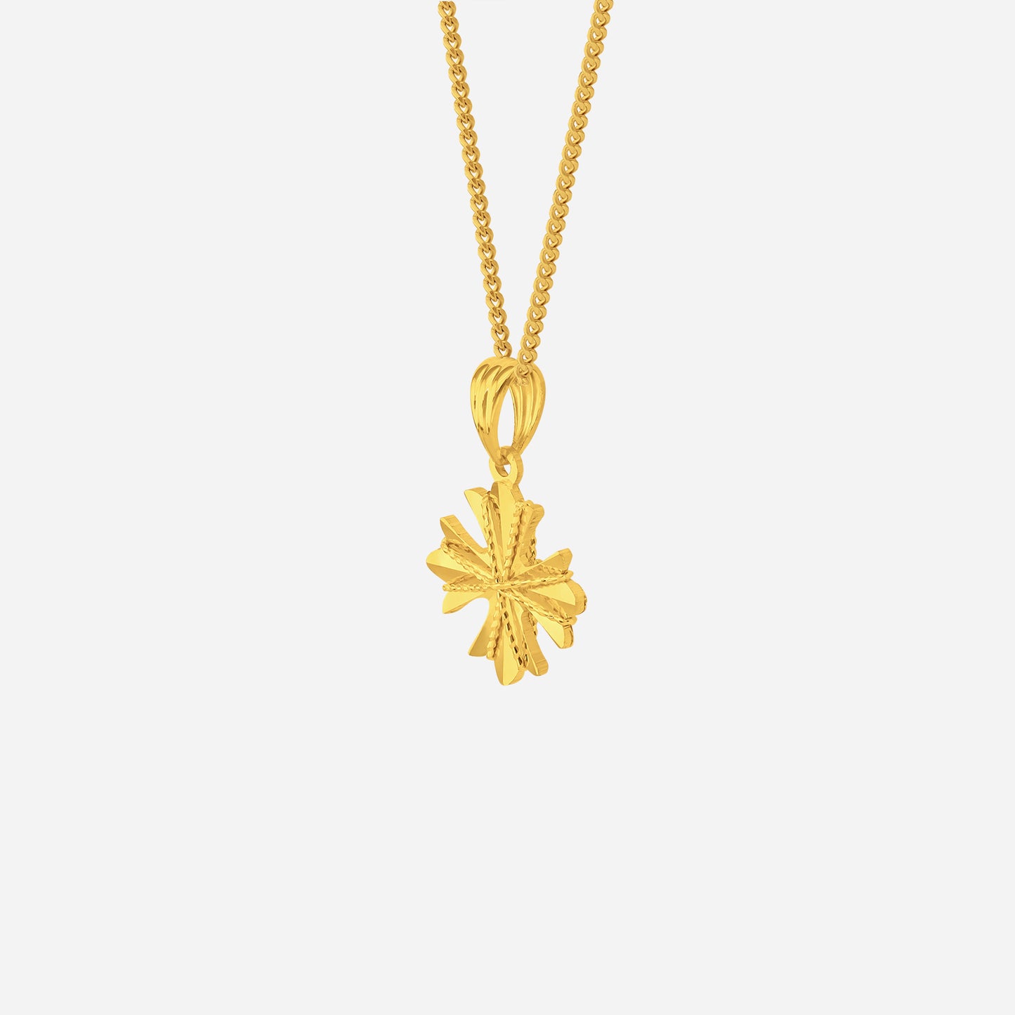 tweed star pendant in 22k yellow gold with intricate tweed-inspired detailing and sculpted star design.
