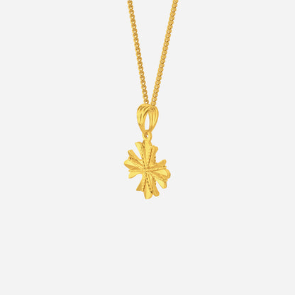 Tweed star pendant in 22K yellow gold with intricate tweed-inspired detailing and sculpted star design.