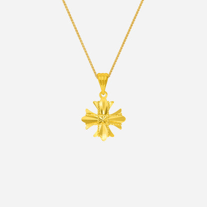 Tweed Star Pendant in 22K Yellow Gold with intricate sculpted star design and textured detailing. Chain not included.