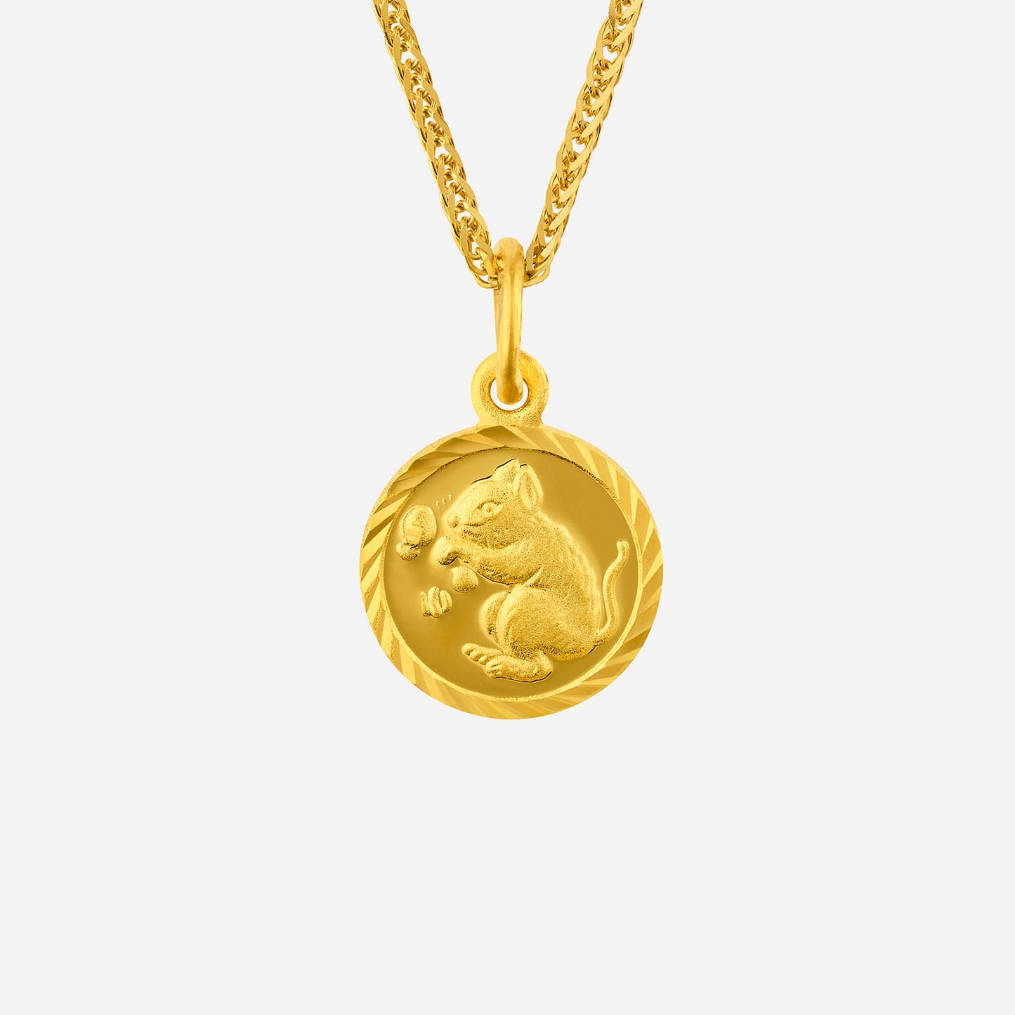 rat pendant in yellow gold (g999zodiac176011313a)