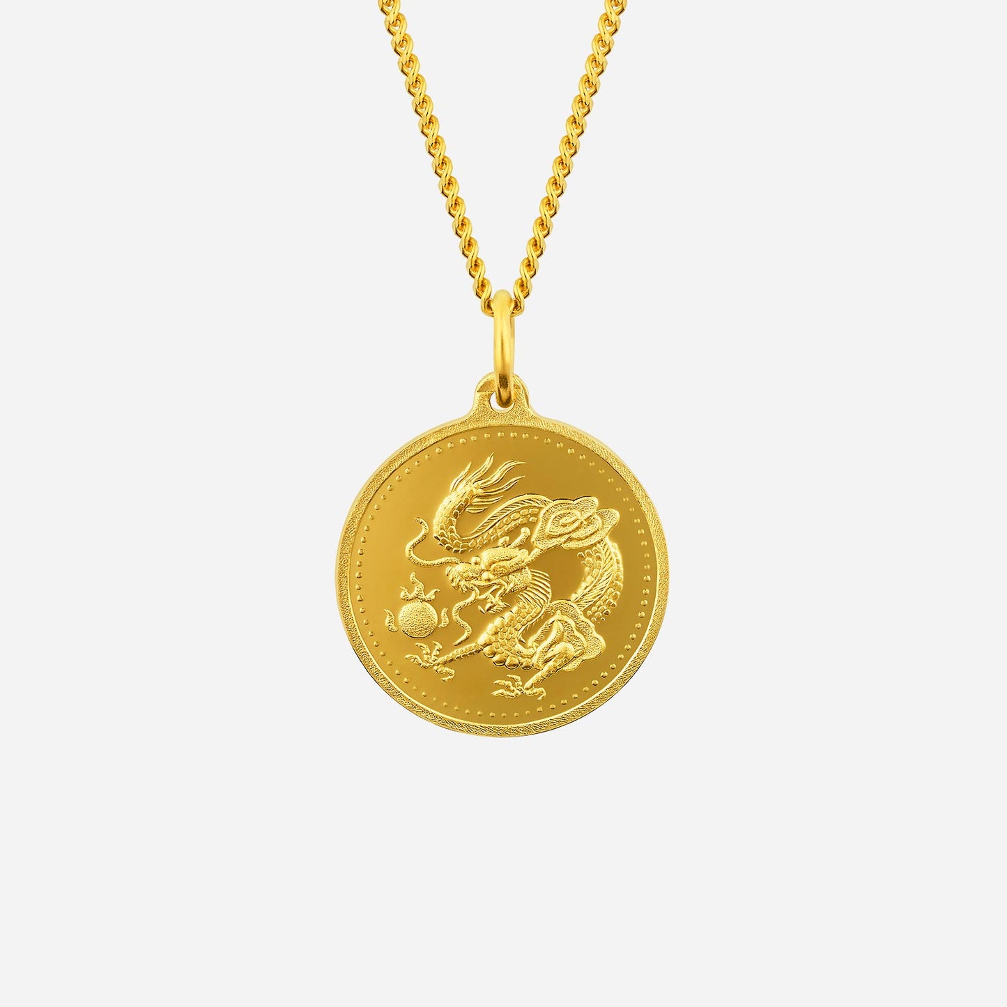 dragon pendant in yellow gold (g999zodiac177051343a)