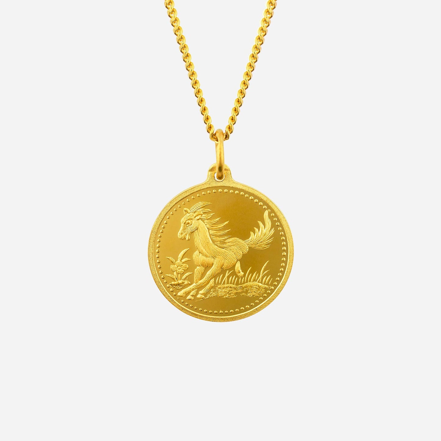horse pendant in yellow gold (g999zodiac177071345a)