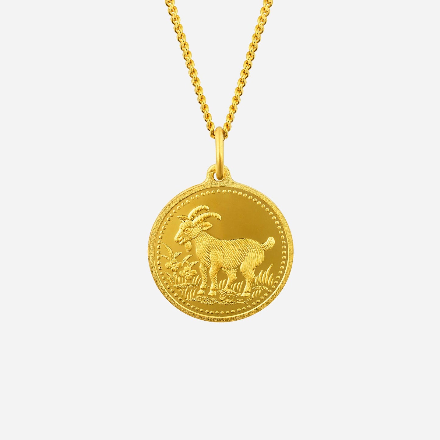 goat pendant in yellow gold (g999zodiac177081346a)