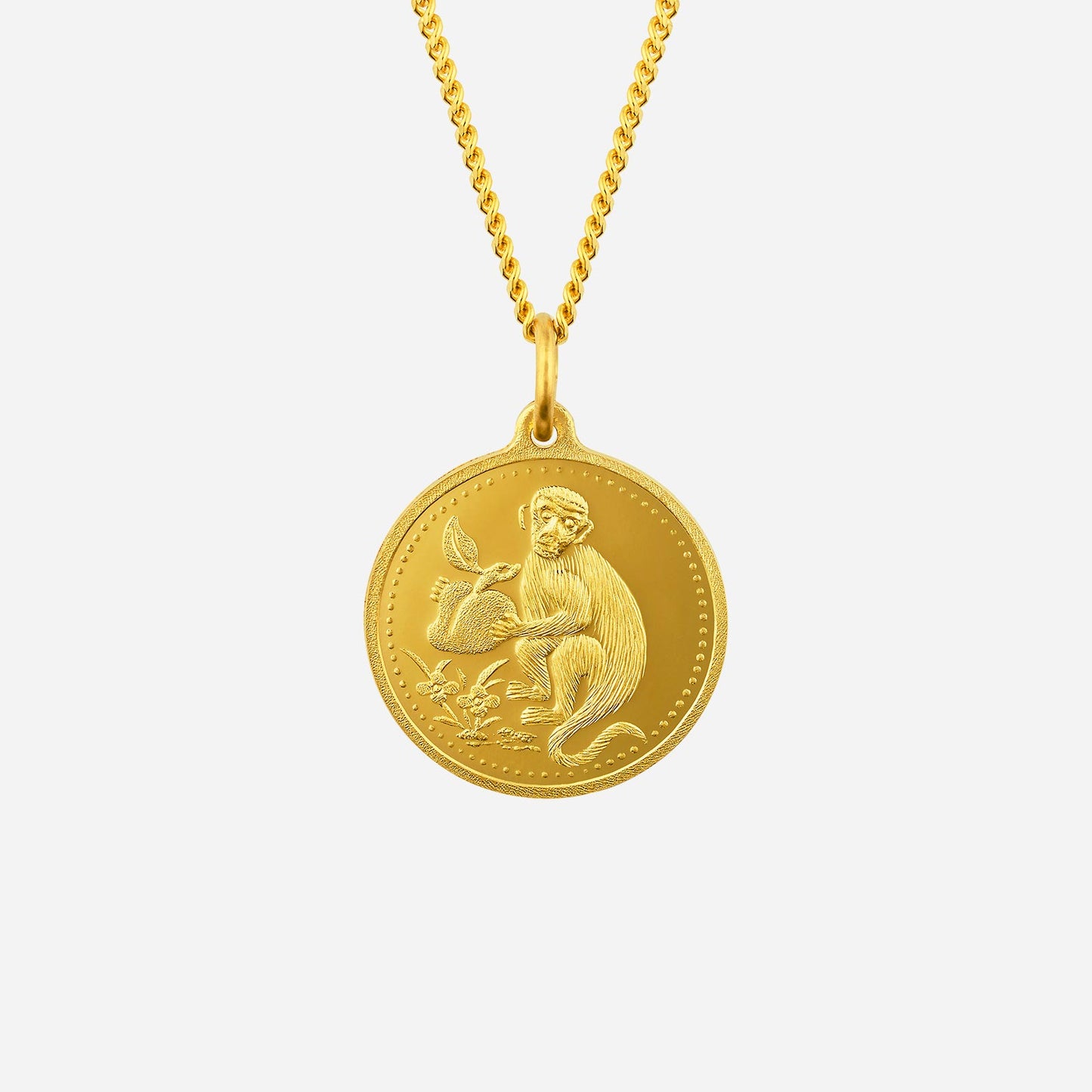 monkey pendant in yellow gold (g999zodiac177091347a)
