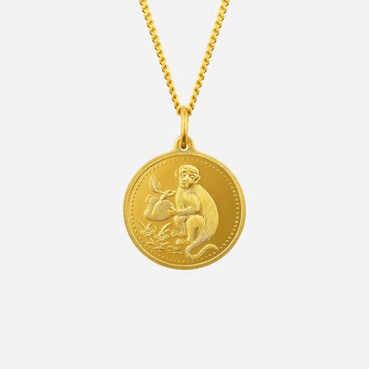 Monkey Pendant in Yellow Gold (G999ZODIAC177091347A)
