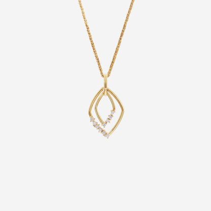 Glimmer Rhombus Diamond Pendant in 18K yellow gold with diamond accents in a modern rhombus design. Chain sold separately.