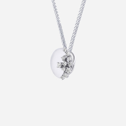 Aurora Cluster Diamond Pendant in 18K white gold with an asymmetric cluster of brilliant diamonds.