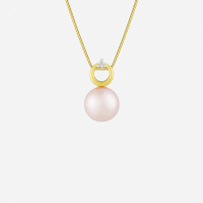 Pearl Pendant with Diamond in Yellow White Gold (GPRLGROUP202V1749A)