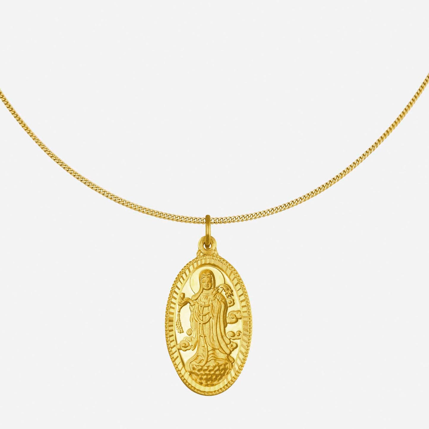 guan yin ma pendant in yellow gold (gstyles155s0170a)