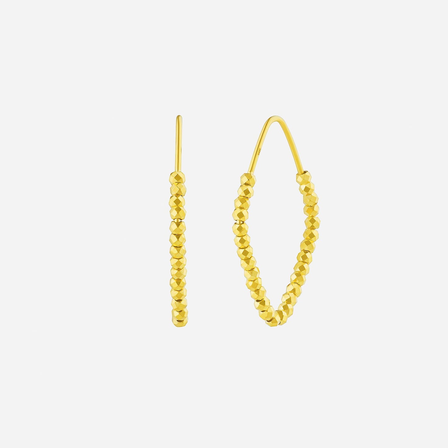 beaded hoop earrings in yellow gold (h22kstyle1393a)