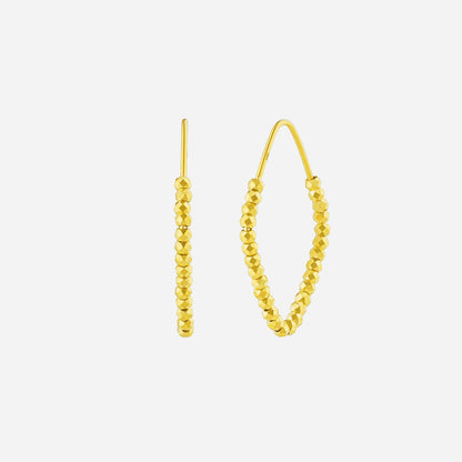 Beaded Hoop Earrings in Yellow Gold (H22KSTYLE1393A)