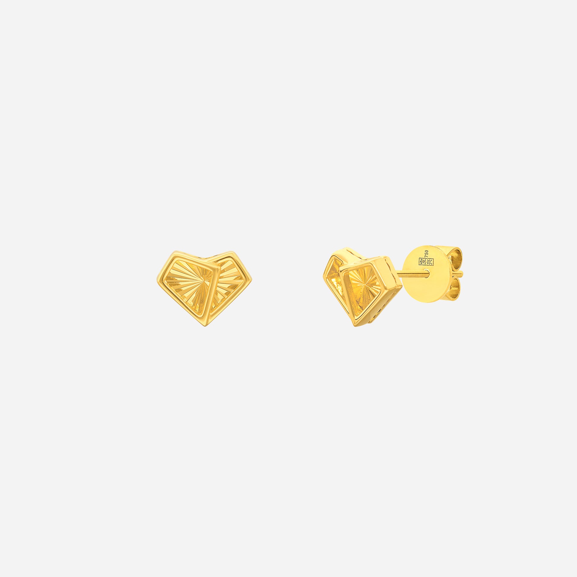 Heart earrings crafted from 22K yellow gold with a textured design, symbolizing love and elegance.