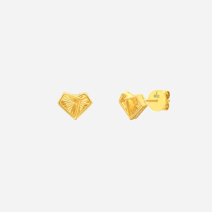 Heart earrings crafted from 22K yellow gold with a textured design, symbolizing love and elegance.