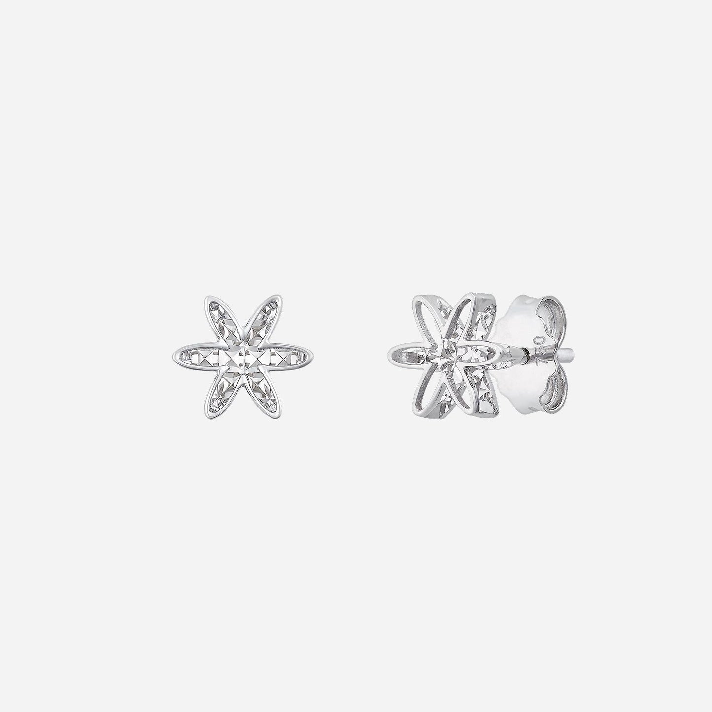 flower earrings in white gold (h750style1434a)