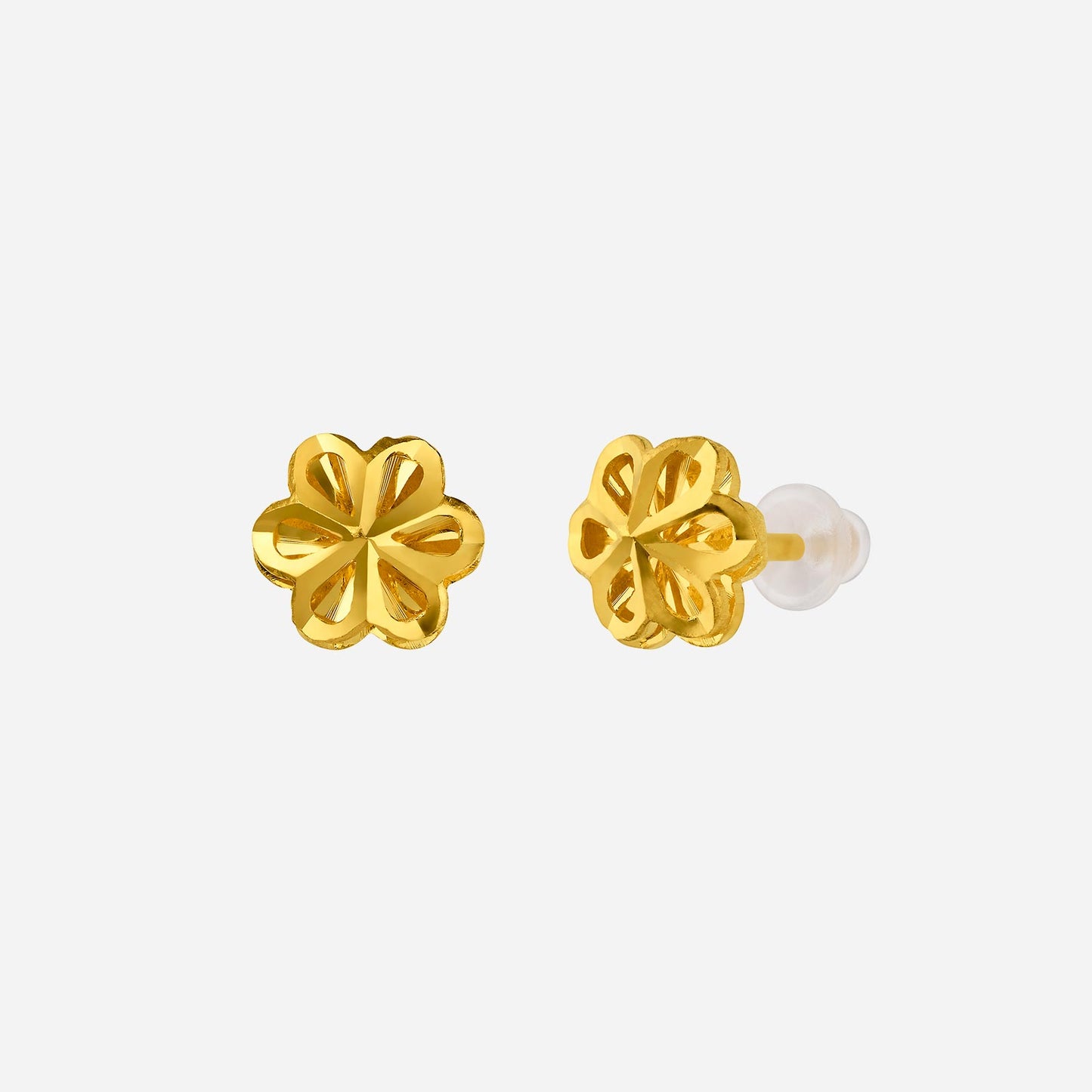 flower earrings in yellow gold (h999style1140a)