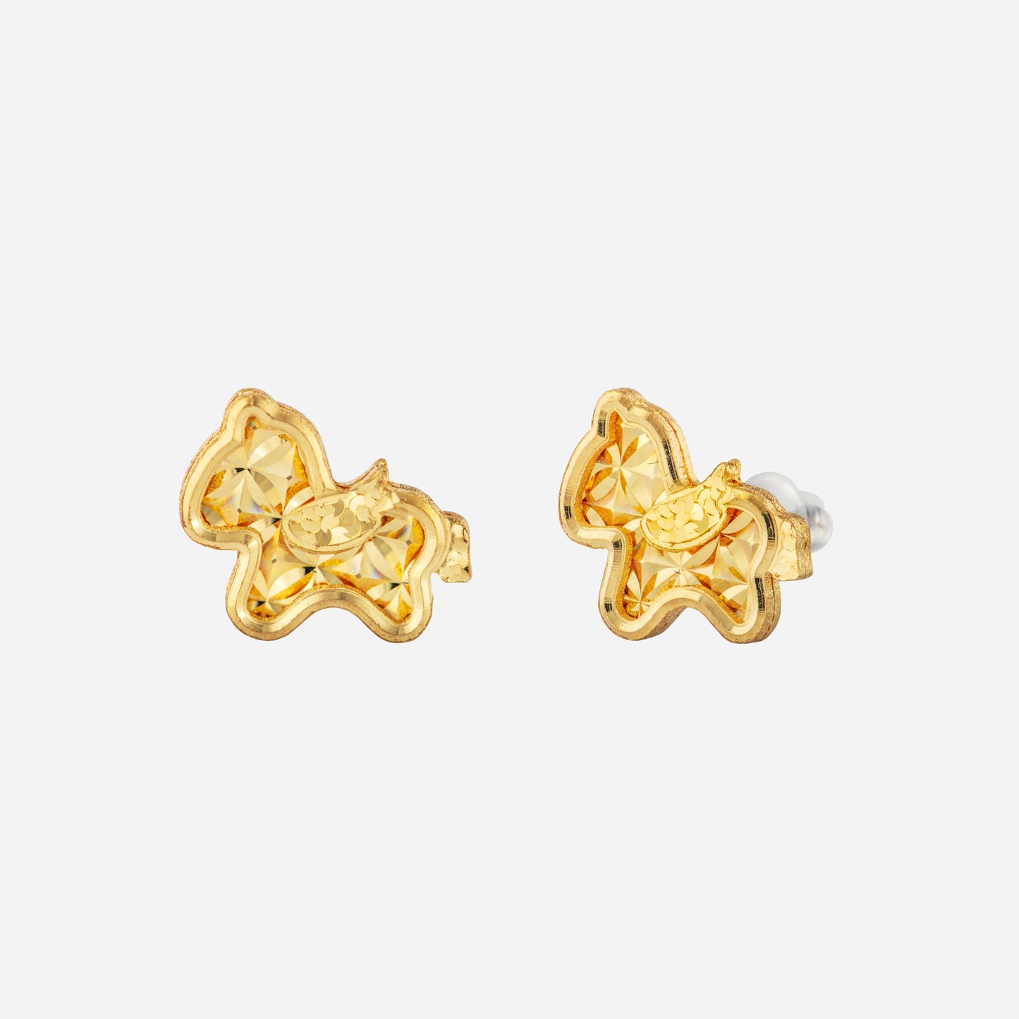 little pony earrings in yellow gold (h999style1869a)