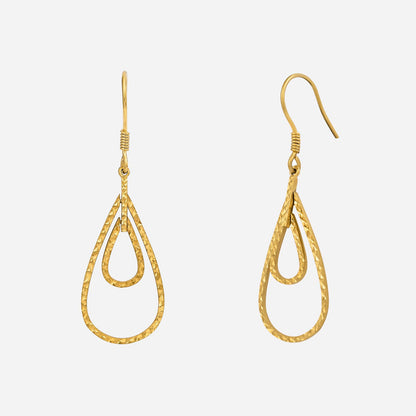 Golden Raindrop Earrings in Yellow Gold (HSTYLES144R0002A)