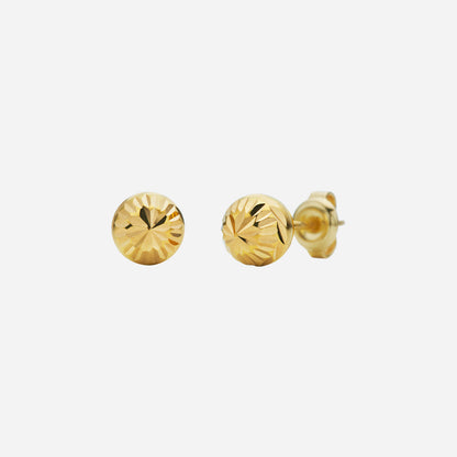 Textured Bead Earrings in Yellow Gold (HSTYLES859X0387A)