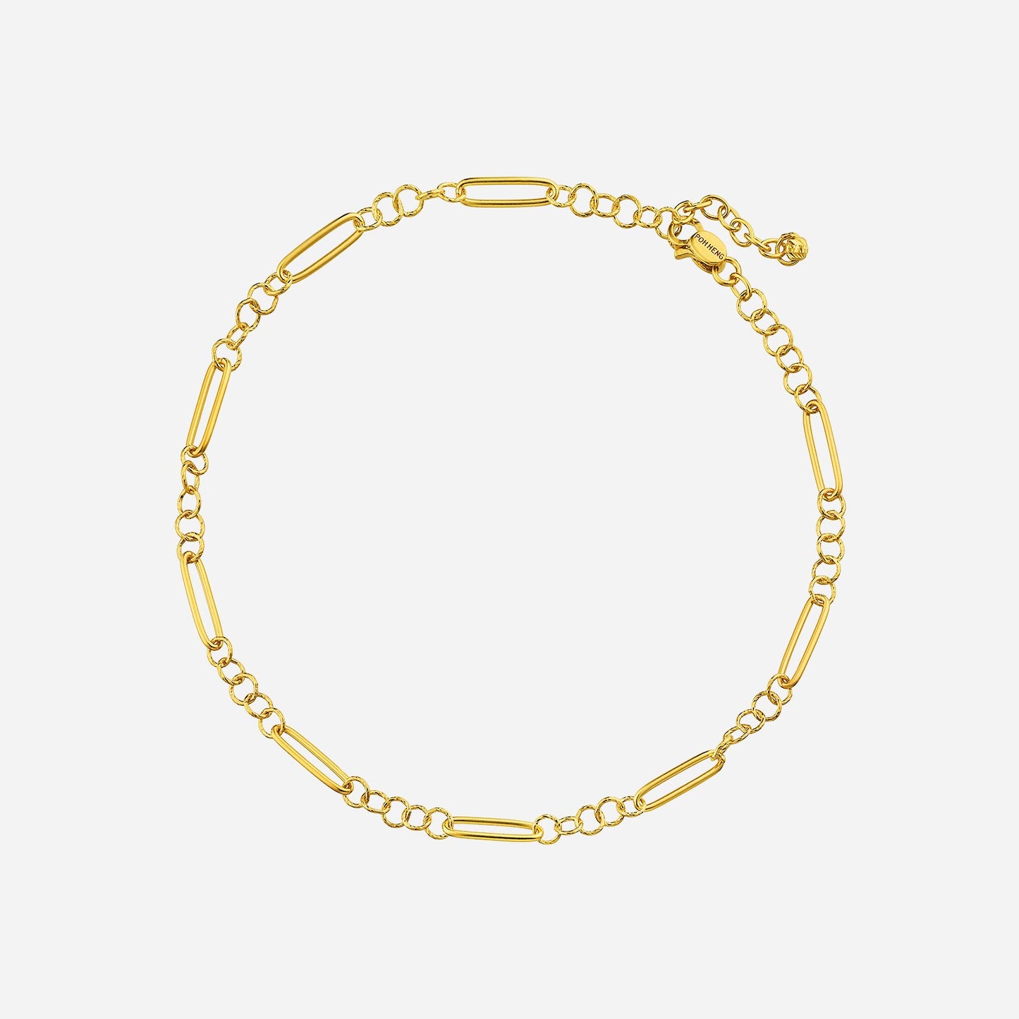 linked anklet in yellow gold (k22kstyle0028a)